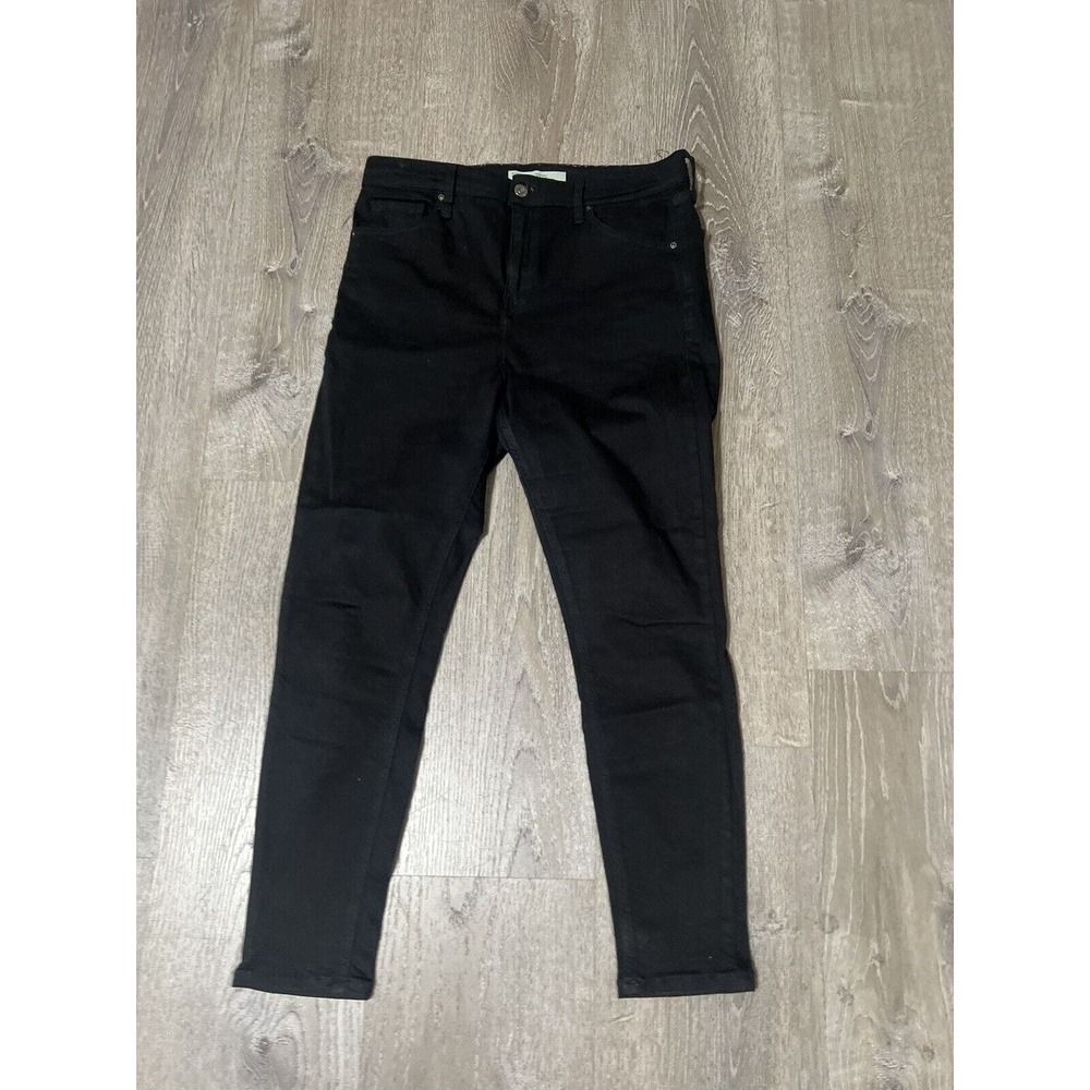 Topshop Moto Women's Skinny Jeans Jamie Size W32 L30 Black Button Zip EUC